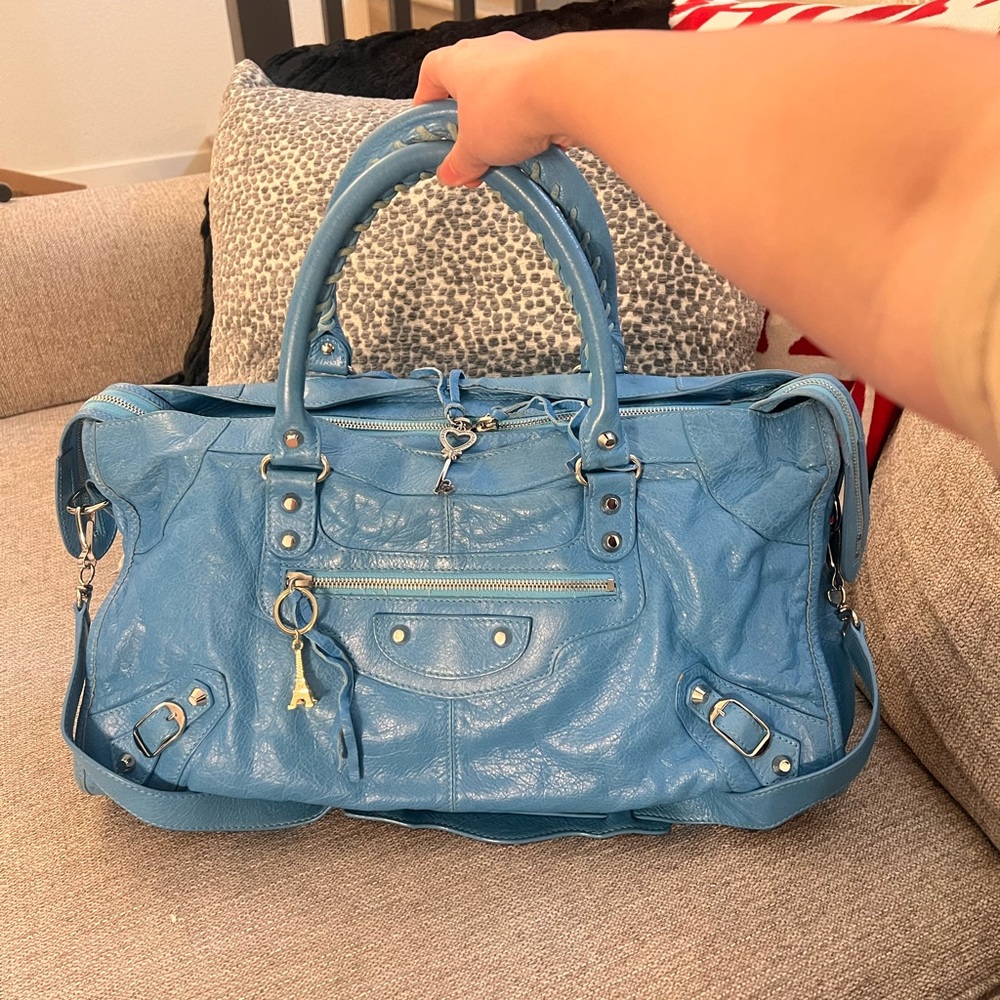 Balenciaga Part Time Le City Blue Leather Bag - Picture 3 of 10